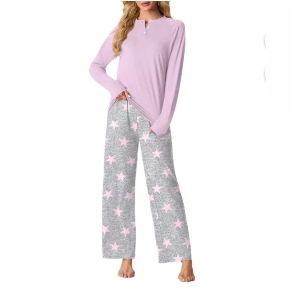 MINTREUS Womens Pajama Set, Soft Long Sleeve Sleepwear, Loungewear, Size XL